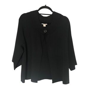 Dressbarn Women's Black Knit Sweater Cardigan One Button Closure Size 1X